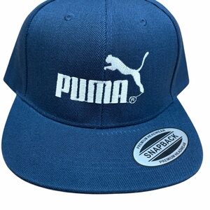 Puma Navy Blue Snapback Cap with White Logo puma hat new Embroidered hat